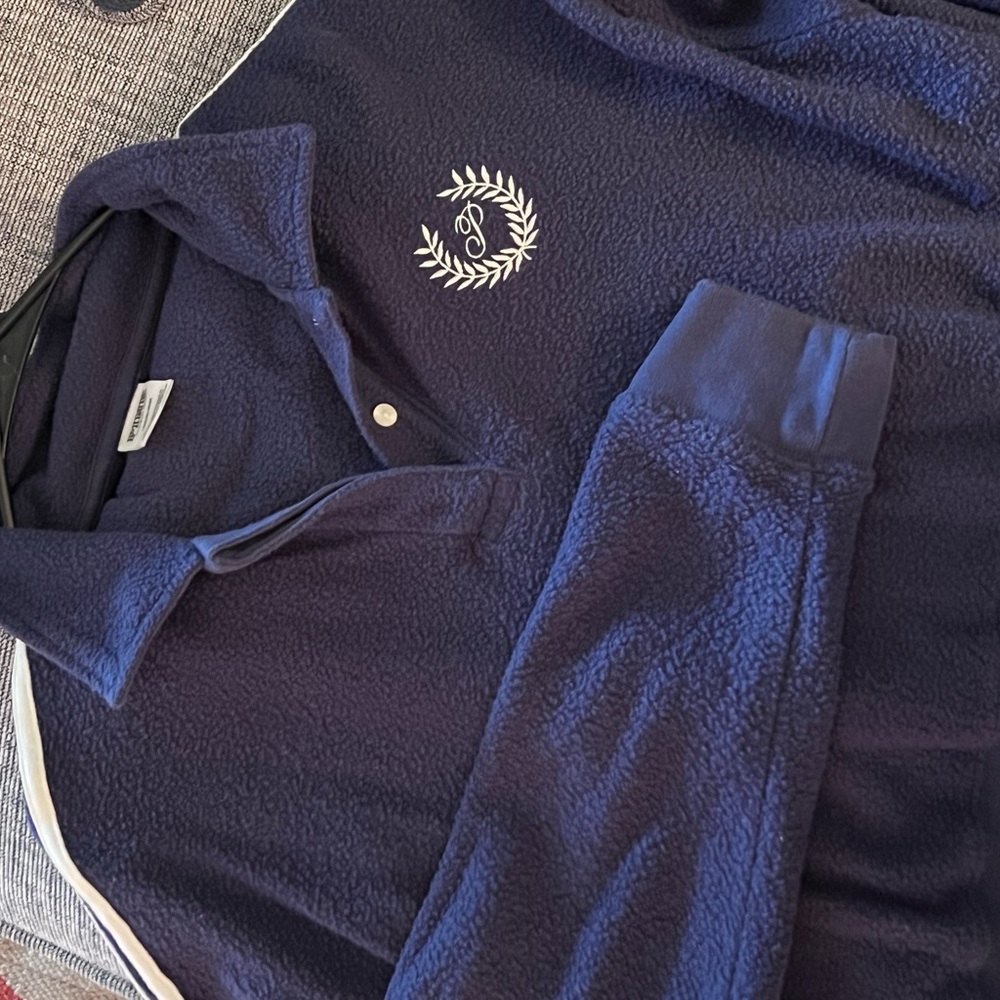 PINK Victoria's Secret Dark Blue Fleece Pullover